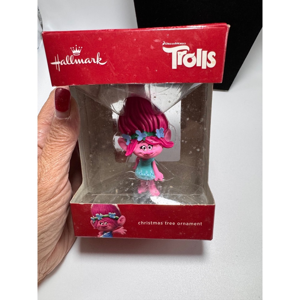 Hallmark DreamWorks Trolls Poppy Christmas Tree Ornament 2016 Pink Figure New